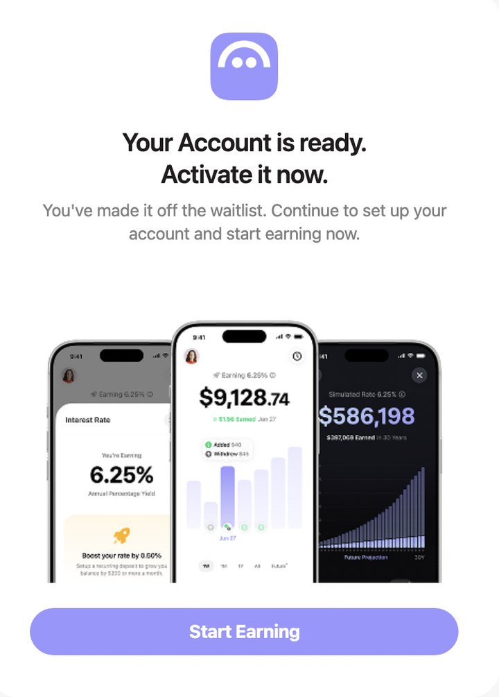 Aave Appの「Your Account is ready. Activate it now.」という案内