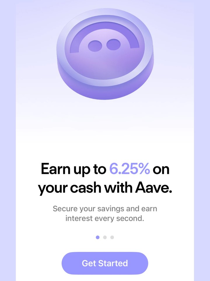 Aave Appの起動画面